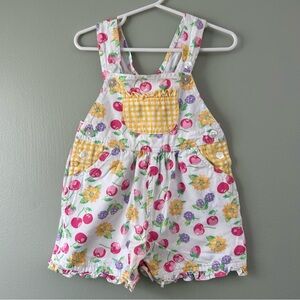 Vintage Fruit Patterned Overalls